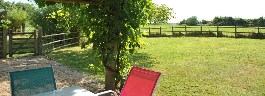 Private enclosed garden overlooking fields